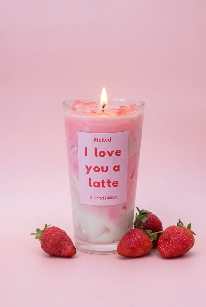 "I love you a latte" Candle