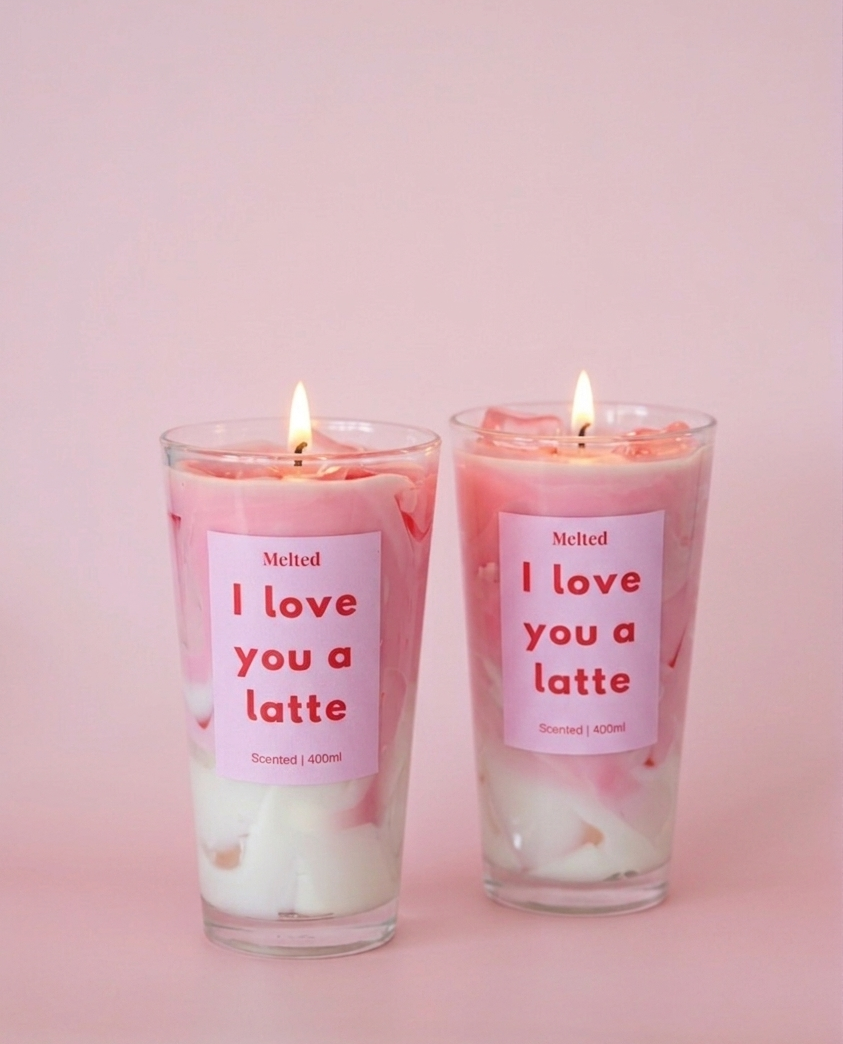 "I love you a latte" Candle