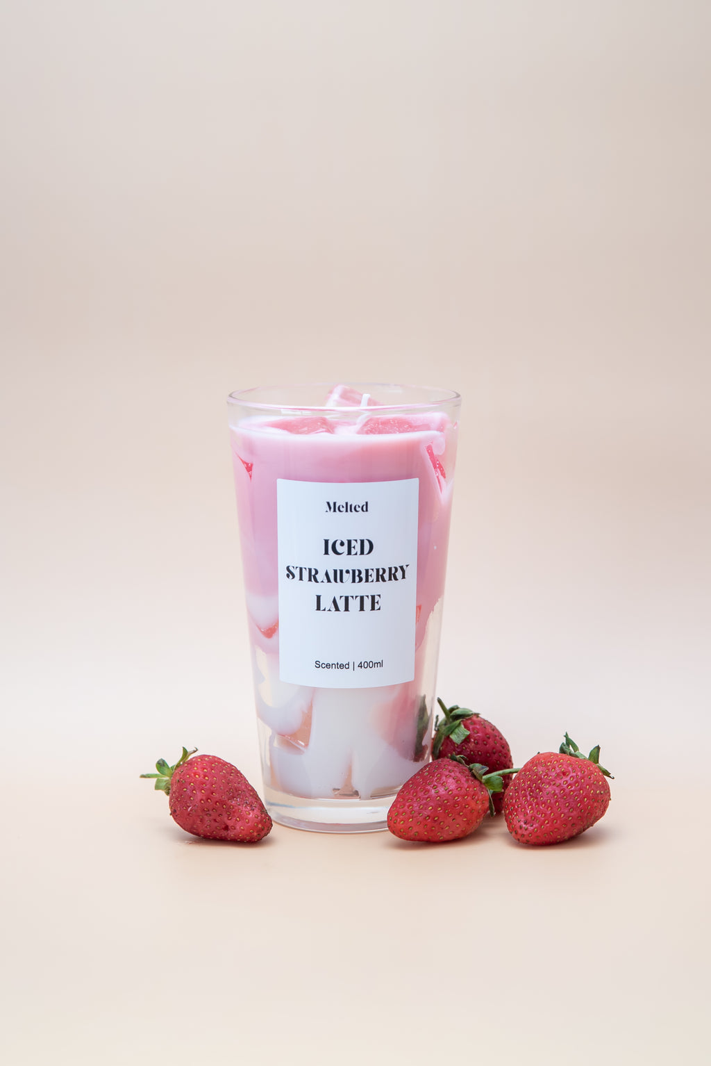 Iced Strawberry Latte Candle